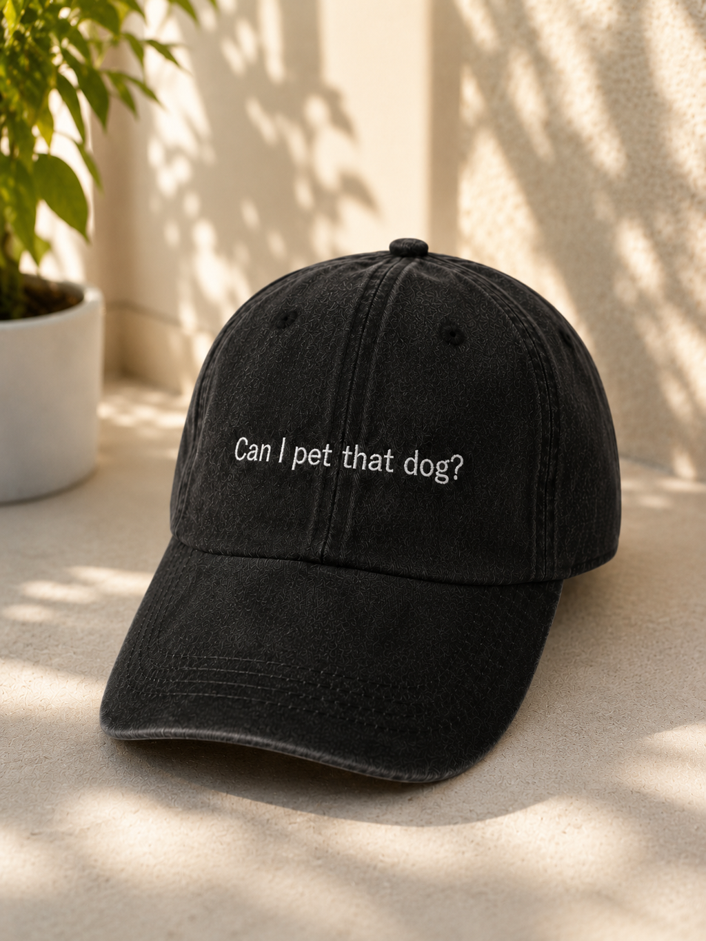 "Can I pet that dog? " Cap