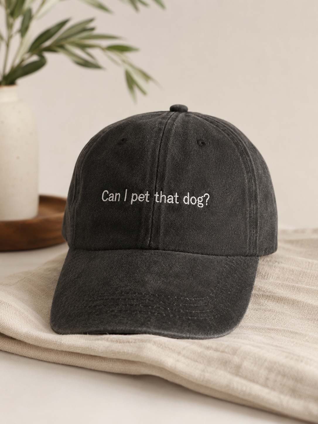 "Can I pet that dog? " Cap